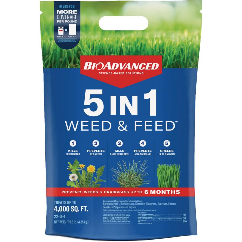 BioAdvanced 5-In-1 Weed &amp; Feed Lawn Fertilizer with Weed Killer