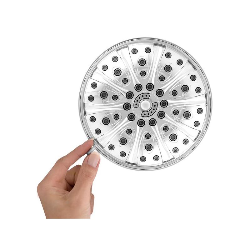 Waterpik XMT-633E Shower Head, Round, 1.8 gpm, 1/2 in Connection, NPT, 6-Spray Function, Plastic, Chrome, 6 in Dia