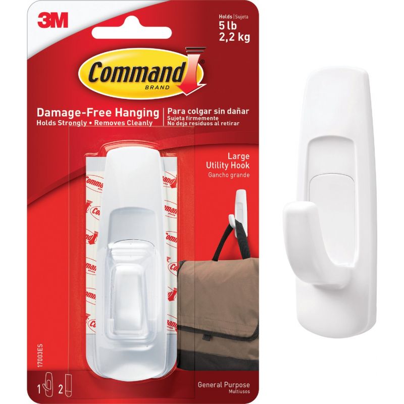Command Utility Adhesive Hook White