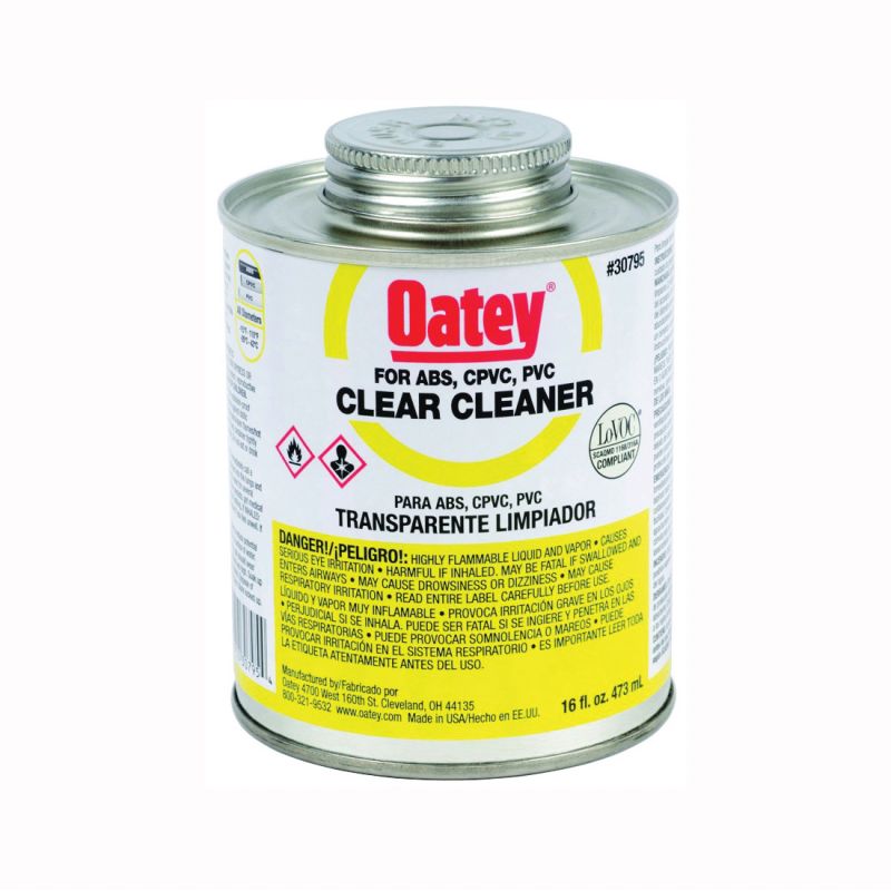 Oatey 30795 All-Purpose Pipe Cleaner, Liquid, Clear, 16 oz Can Clear