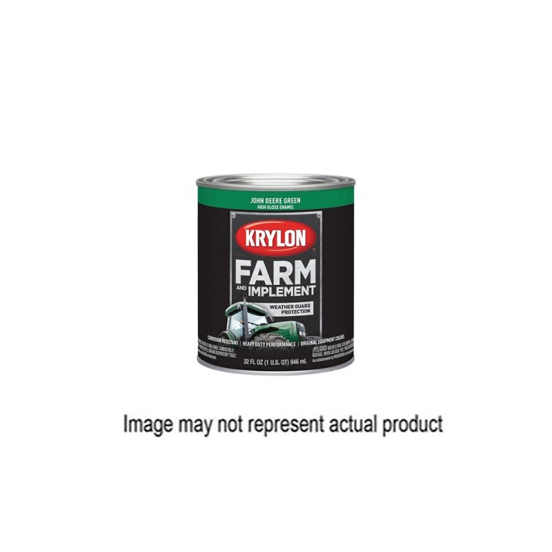 Krylon K02036000 Farm Equipment Paint, High-Gloss Sheen, Oliver Green, 1 qt, 50 to 200 sq-ft/gal Coverage Area Oliver Green (Pack of 2)