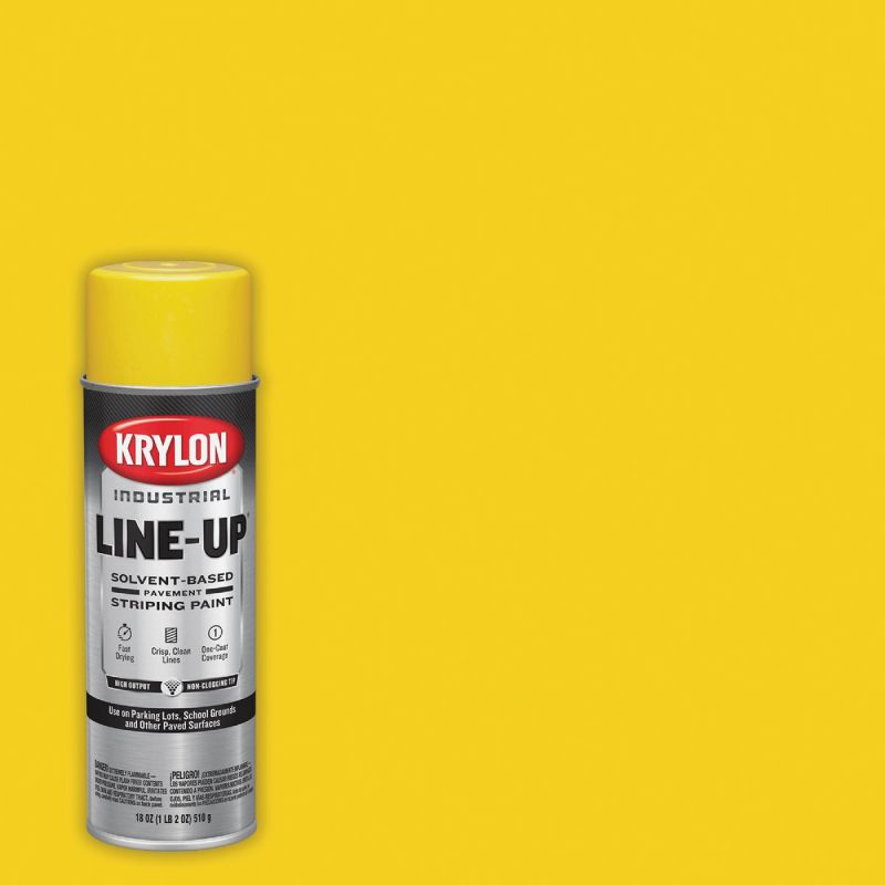 Krylon Professional Solvent-Based Striping Paint Highway Yellow, 18 Oz.