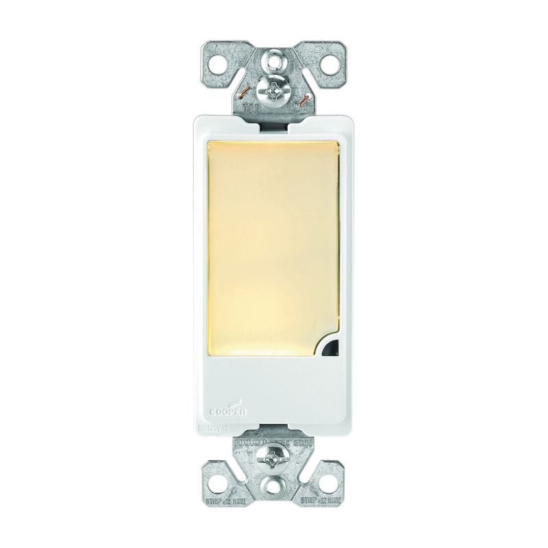 Eaton Cooper Wiring Patrol Series 7737V-BOX Night Light, 15 A, 120 V, 1 W, 3-Lamp, LED Lamp, Ivory Light, PVC Fixture