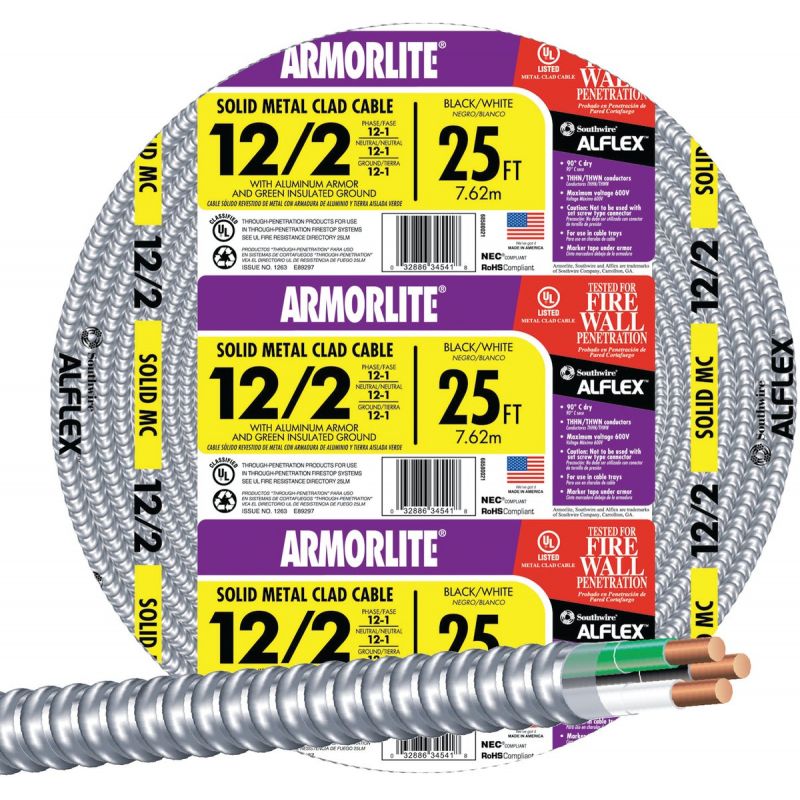 Southwire 12/2 Aluminum Armored Cable Electrical Wire