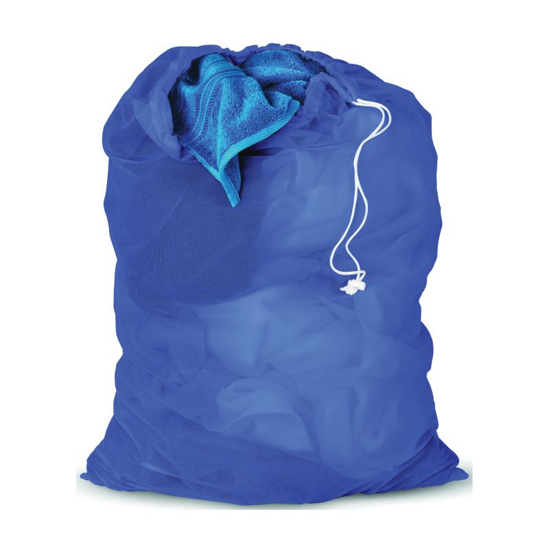 Honey-Can-Do LBG-01161 Mesh Laundry Bag, Drawstring Closure, Fabric, Blue Blue