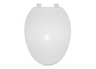 ProSource KJ-873A1-WH Toilet Seat, Elongated, Plastic, White, Plastic Hinge White