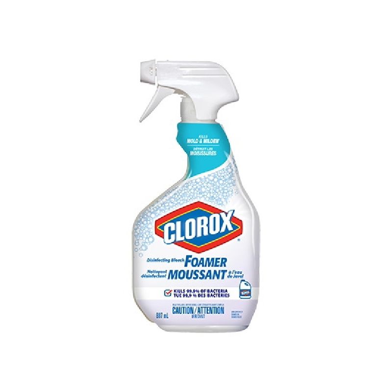 Clorox 01397FRM1 Disinfectant Bleach Foamer, 887 mL Bottle, Liquid, Bleach, Herbaceous, Marine, Pale Yellow Pale Yellow