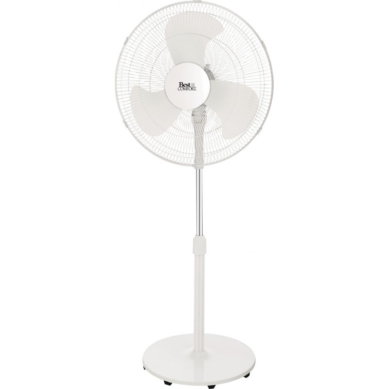 Best Comfort 18 In. Oscillating Pedestal Fan White