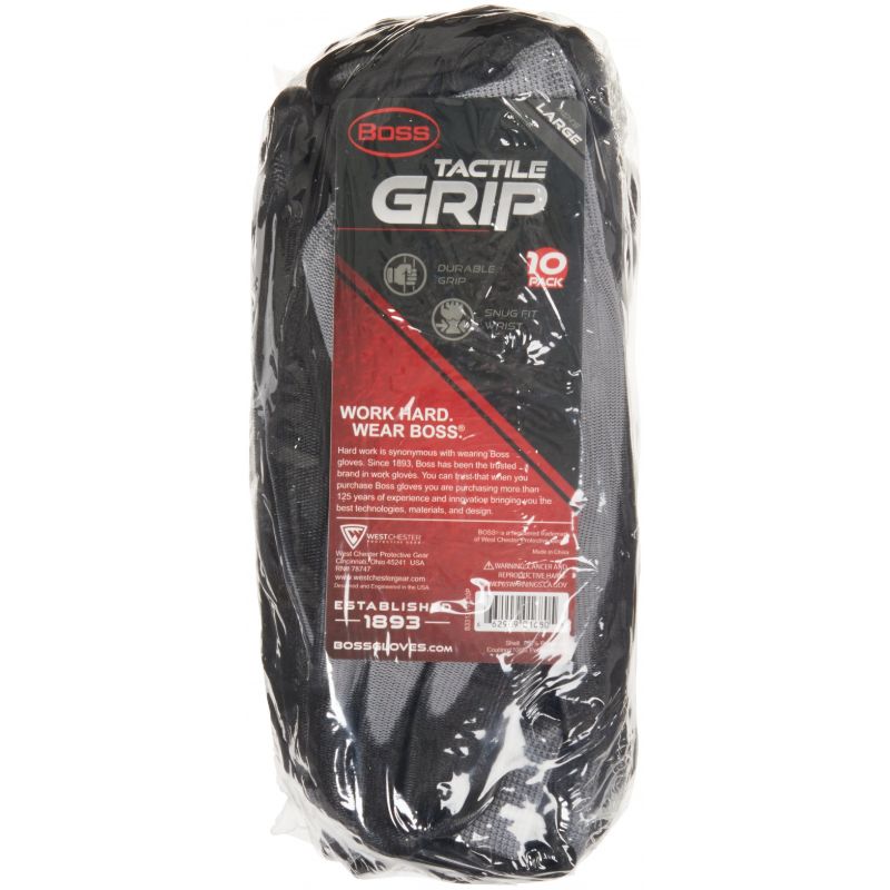 Boss Grip Nitrile Coated Glove L, Black &amp; Gray