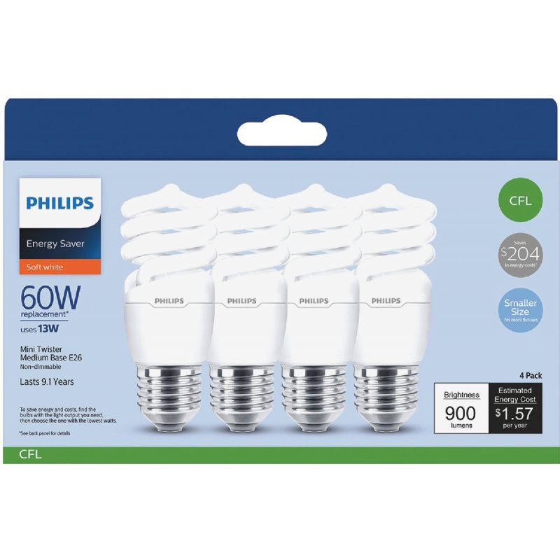 Philips Energy Saver T2 Medium CFL Light Bulb