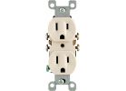Leviton Shallow Grounded Duplex Outlet Light Almond, 15 (Pack of 10)