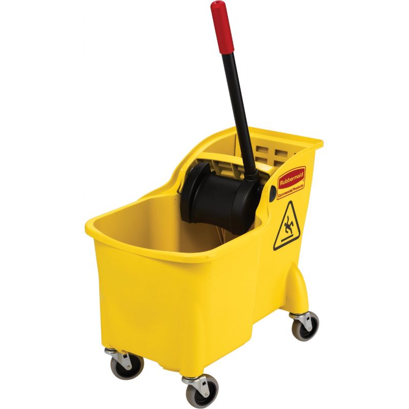 Rubbermaid Commercial Tandem Bucket and Wringer 31 Qt., Yellow