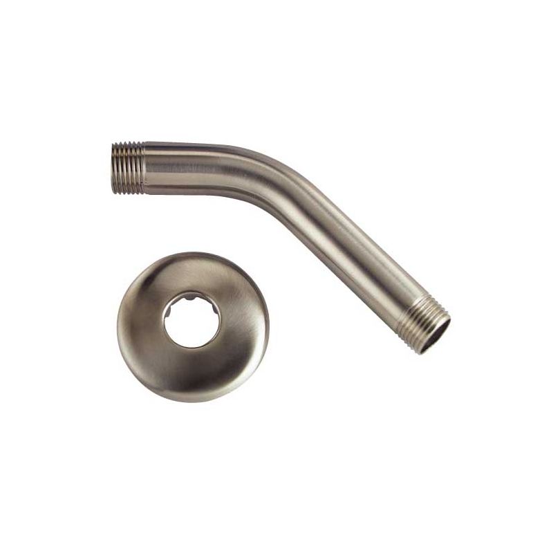 Boston Harbor A558215NP-OBF1 Shower Arm with Flange, 1/2-14 Connection, Threaded, 2.25 in L, Stainless Steel Brushed Nickel