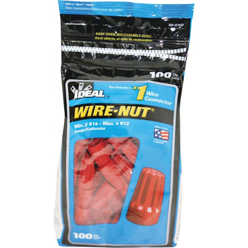 Ideal Wire-Nut Wire Connector Large, Red