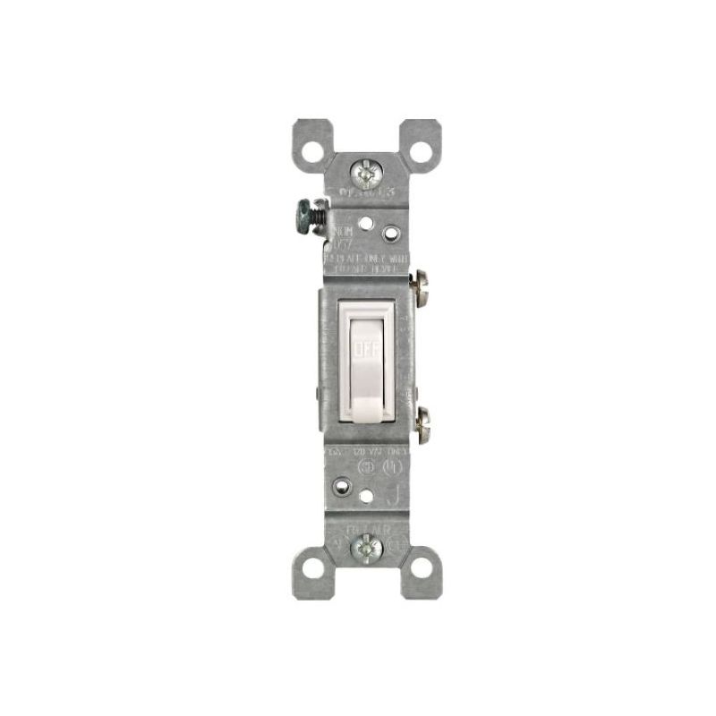 Leviton S02-01453-2WS Toggle Switch, 15 A, 120 V, 3 -Position, Push-In Terminal, Thermoplastic Housing Material White