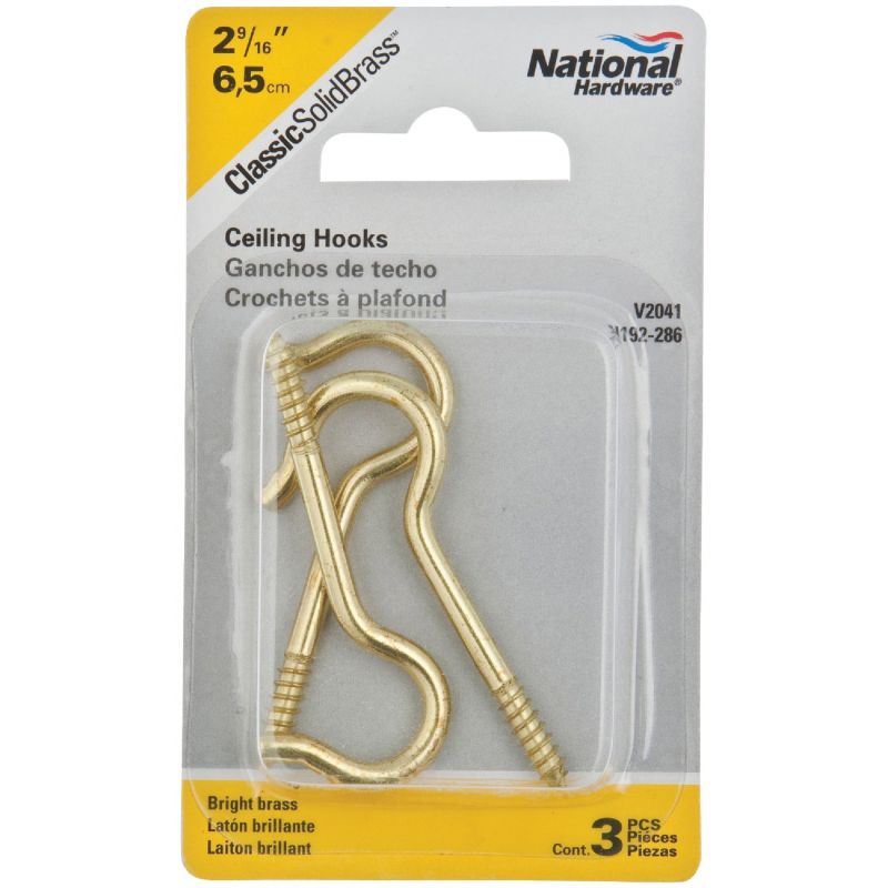 National Solid Brass Ceiling Hook