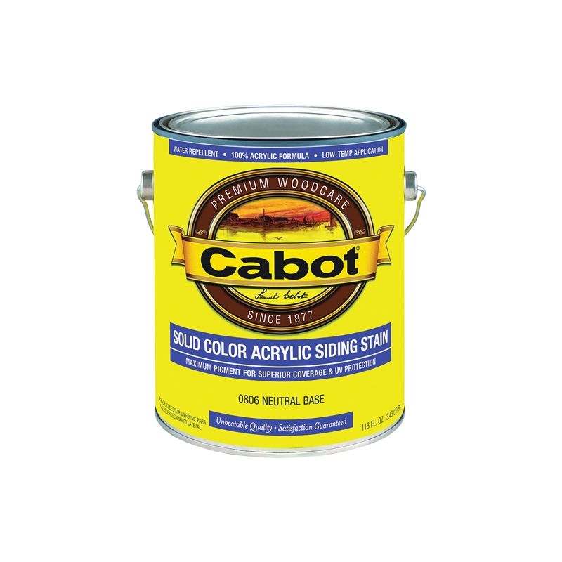 Cabot 800 Series 07 Solid Color Siding Stain, Natural Flat, Liquid, 1 gal, Can