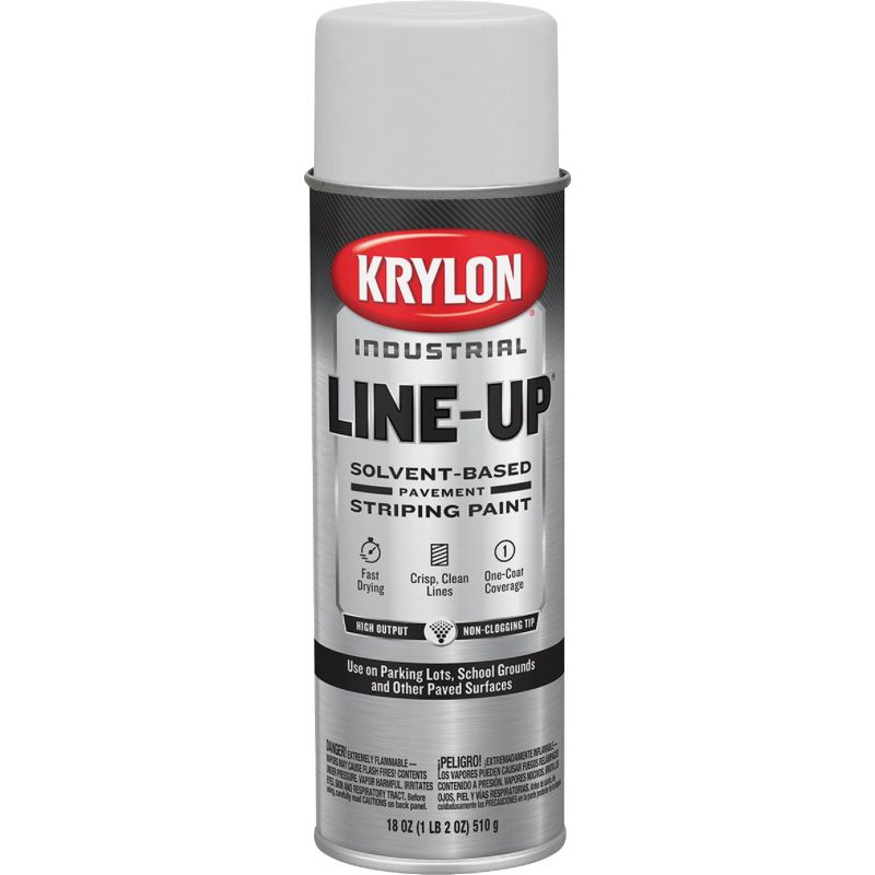 Krylon Professional Solvent-Based Striping Paint Highway White, 18 Oz.