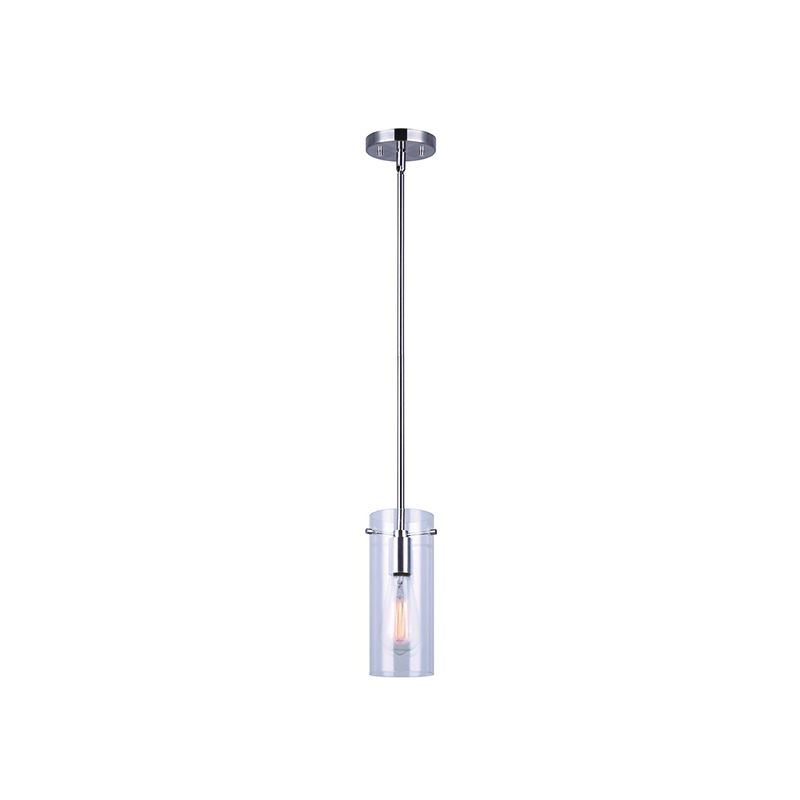 Canarm JONI IPL759A01BN Pendant Light, 120 V, 100 W, 1-Lamp, Type A Lamp, Metal Fixture, Silver Fixture