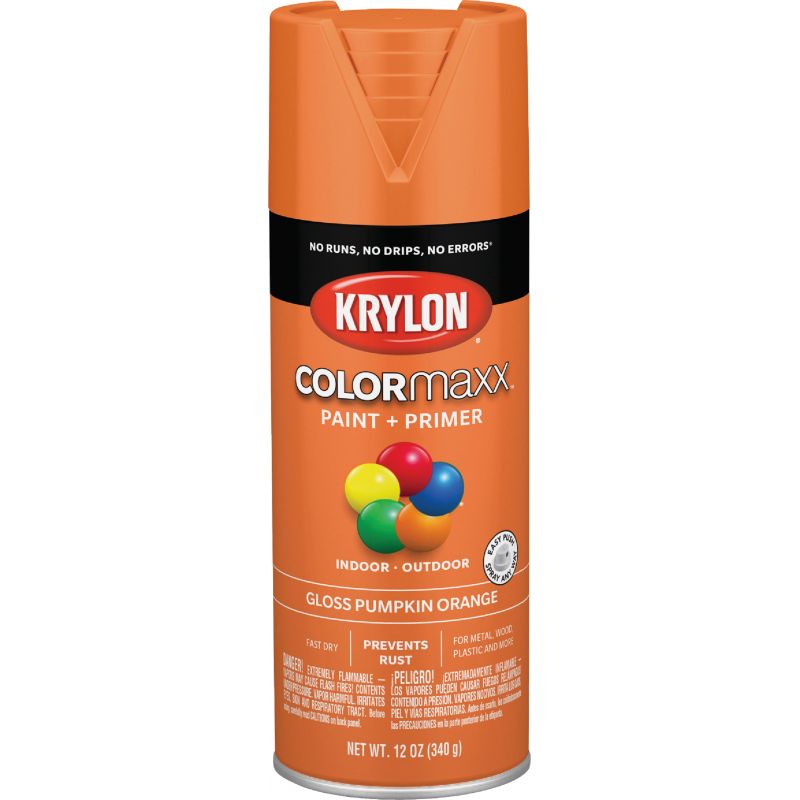 Krylon ColorMaxx Spray Paint + Primer Pumpkin Orange, 12 Oz.