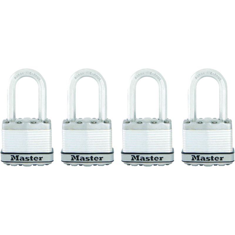 Master Lock Magnum Series M1XQLF Padlock, Keyed Alike Key, 5/16 in Dia Shackle, 1-1/2 in H Shackle, Stainless Steel Body Silver
