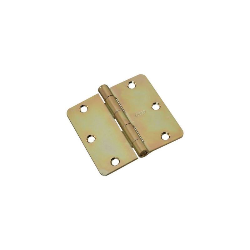 National Hardware N830-263 Door Hinge, 3-1/2 in H Frame Leaf, Cold Rolled Steel, Brass, Non-Rising, Removable Pin, 50 lb