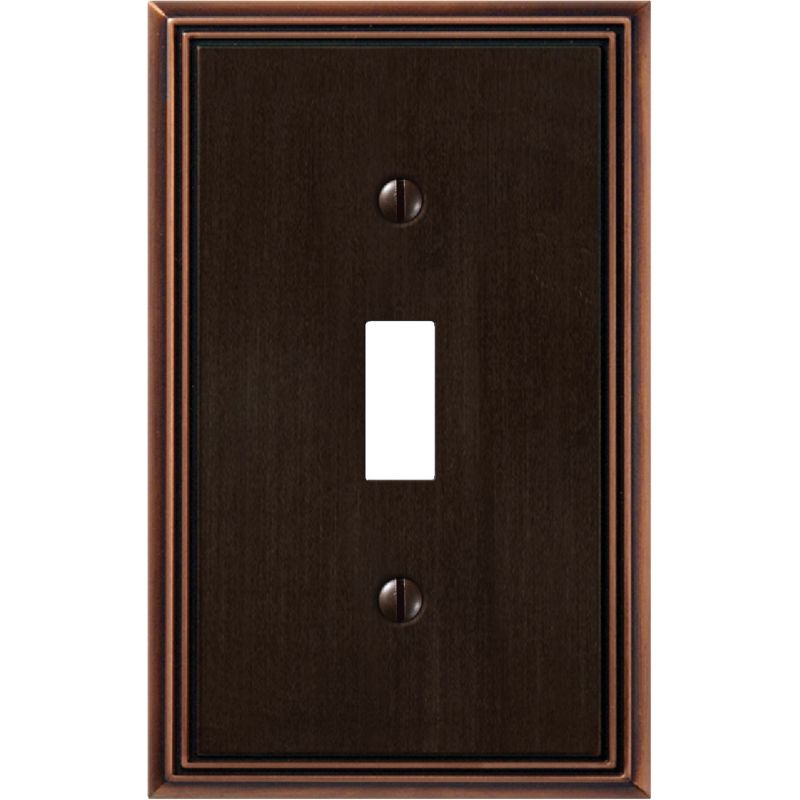 Amerelle Metro Line Cast Metal Switch Wall Plate Aged Bronze