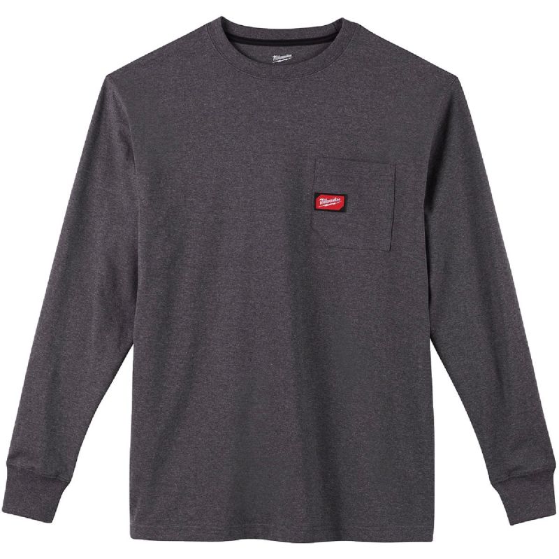 Milwaukee Heavy-Duty Pocket Long Sleeve Shirt XL, Gray, Long Sleeve