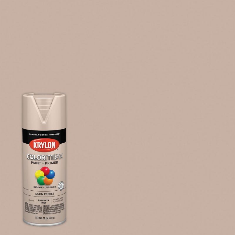 Krylon ColorMaxx Spray Paint + Primer Pebble, 12 Oz.