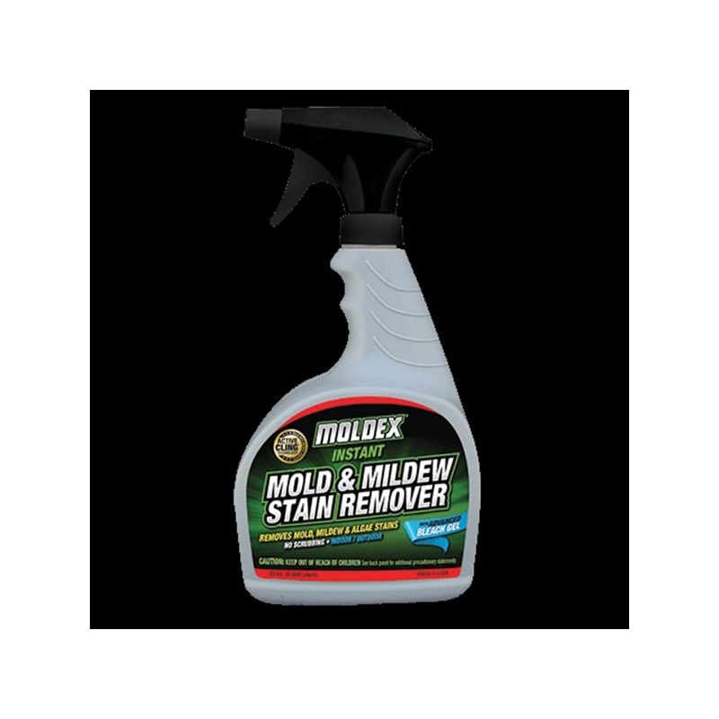 Moldex 7010 Instant Mold and Mildew Stain Remover, 32 oz, Liquid, Mild, Clear Clear