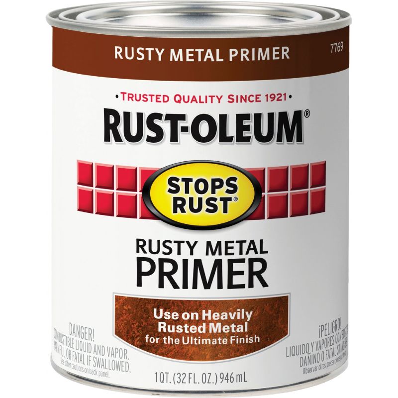 Rust-Oleum Stops Rust Rusty Metal Primer 1 Qt., Red/Brown