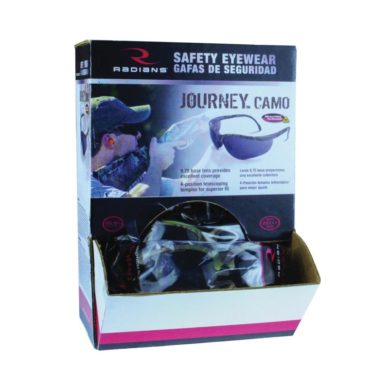 Radians JR4H20ID-GF12 Safety Glasses, Hard-Coated Lens, Realtree Camo Frame (Pack of 12)