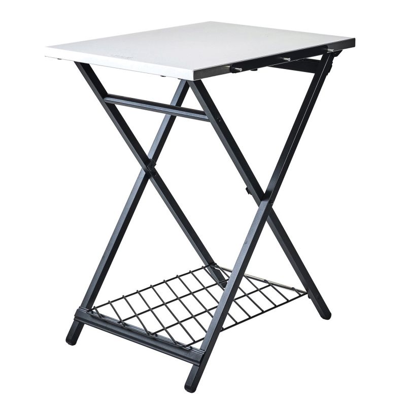Ooni UU-P1F400 Grill Folding Table, 110 lb, 22.64 in OAL, 27.56 in OAW, 35.43 in OAH, Carbon Steel/Stainless Steel Black/Silver