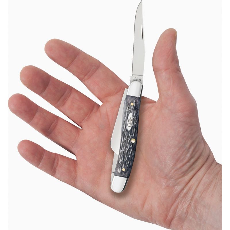 Case Medium Stockman Pocket Worn Crandall Jig Gray Bone Pocket Knife Gray, 2.57/1.88/1.7