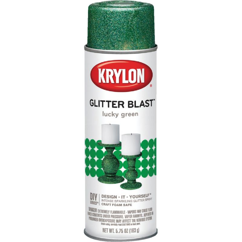 Krylon Glitter Blast Spray Paint Lucky Green, 5.75 Oz.