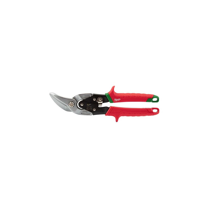 Milwaukee 48-22-4522 Aviation Snip, 10 in OAL, 5 in L Cut, Right Cut, Steel Blade, Ergonomic Handle, Red Handle