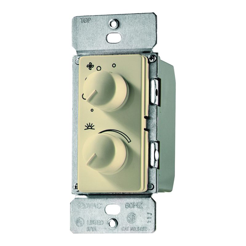 Eaton Wiring Devices RDC15-V-K Fan/Light Control, 1-Pole, 1.5 A, 120 V, Ivory Ivory