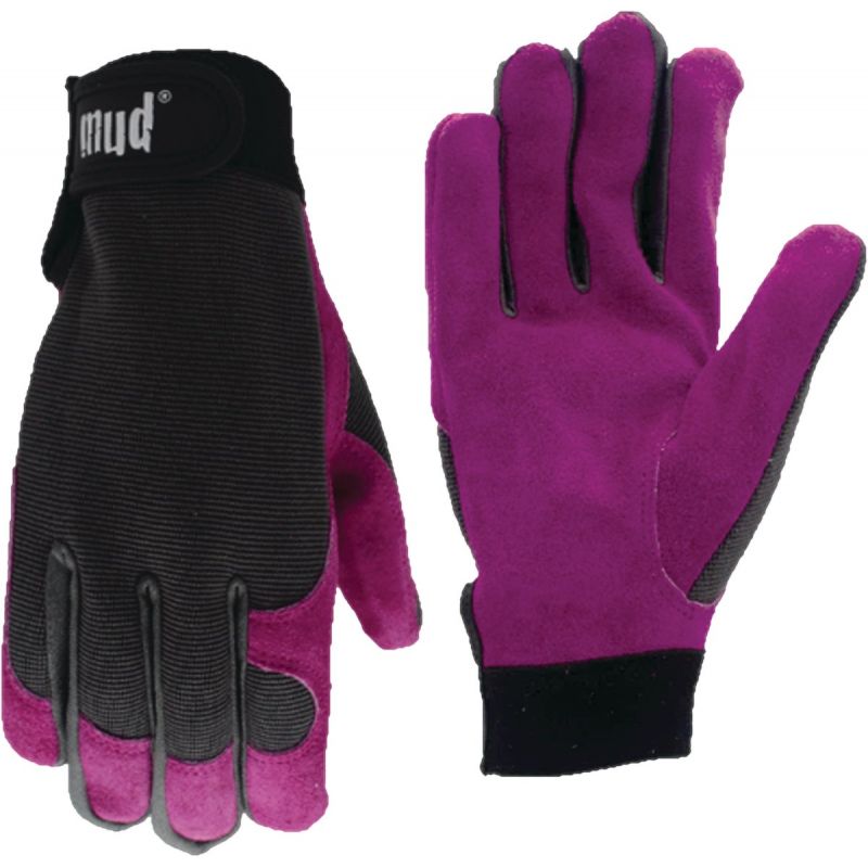 Mud Spandex Back Garden Gloves M/L, Magenta