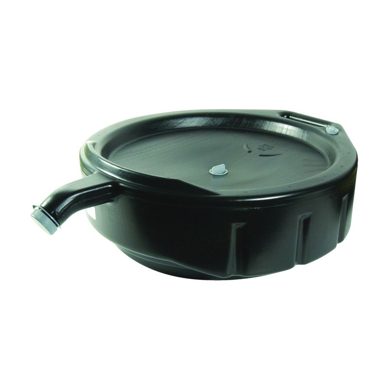 FloTool Super-Duty 11838 Oil Drain Pan, 15 qt Capacity, Polyethylene, Black 15 Qt, Black