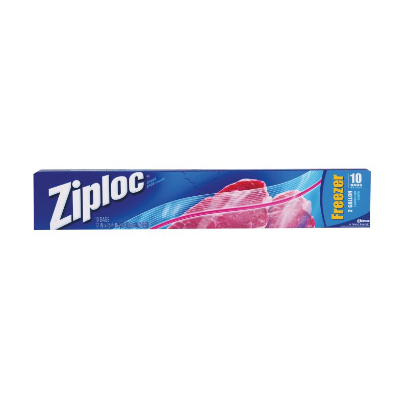 Ziploc 01132 Freezer Bag, 2 gal Capacity 2 Gal
