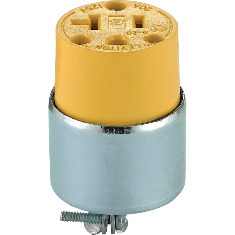 Leviton Armored Cord Connector Yellow, 20A