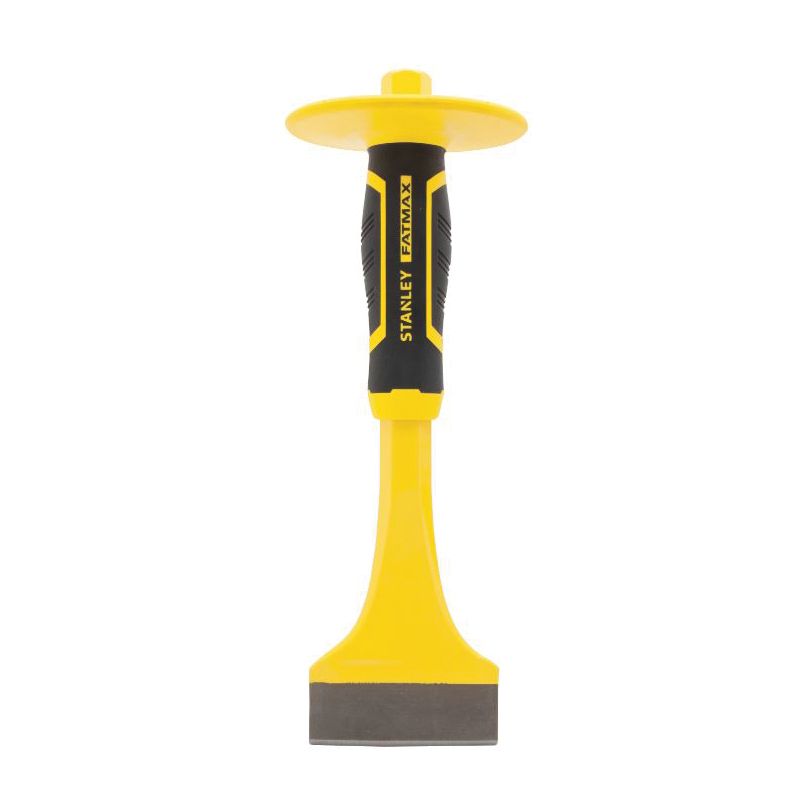 STANLEY FMHT16468 Floor Chisel, 3 in Tip, Flat Tip, 5.11 in Handle, Ergonomic Handle, Rubber Handle, Steel Black/Yellow