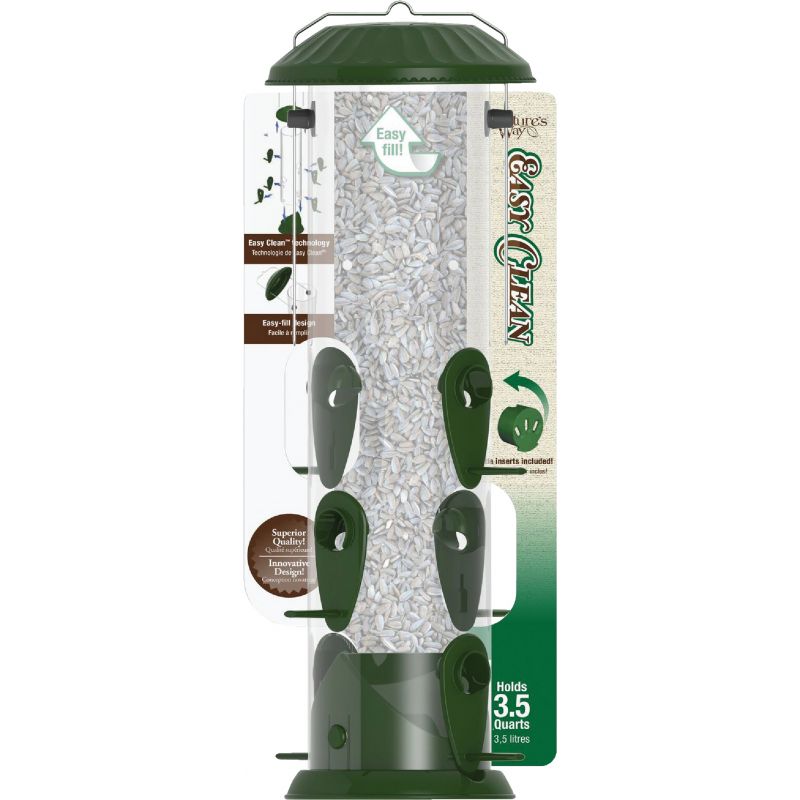Nature&#039;s Way Easy Clean Tube Bird Feeder 3.5 Qt., Green