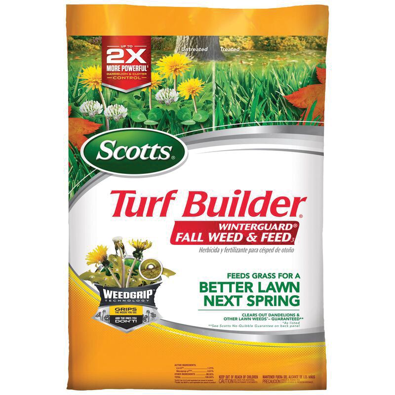 Scotts Turf Builder WinterGuard 22447 Fall Weed and Feed, Granular, Spreader Application, 33.84 lb Bag Tan
