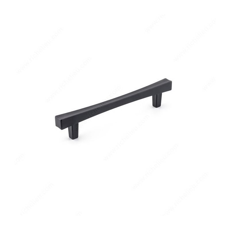 Richelieu BP7227128900 Cabinet Pull, 6-5/8 in L Handle, 1/2 in H Handle, 1-1/4 in Projection, Metal, Matte Black, Transitional