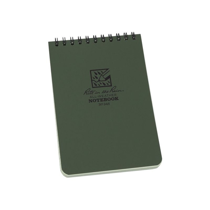 Rite in the Rain 946 Pocket Sized Notebook, Universal Pattern Sheet, 4 x 6 in Sheet, 50-Sheet, Green Sheet