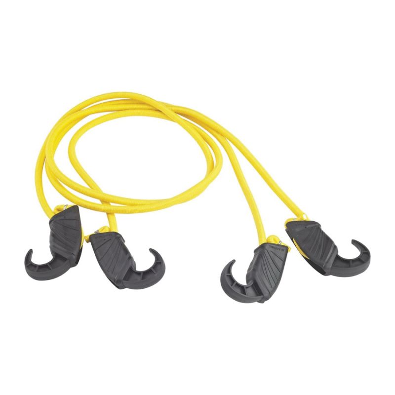 ProSource Stretch Cord, 8 mm Dia, 48 in L, Polypropylene, Yellow, Hook End Yellow