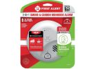 First Alert 1046888 Smoke and Carbon Monoxide Alarm, 85 dBA, Ionization Sensor, White White