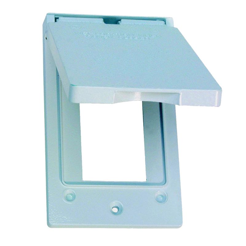 BWF FGV-1DCWV Cover, 4-9/16 in L, 2-13/16 in W, Rectangular, Metal, White, Powder-Coated White