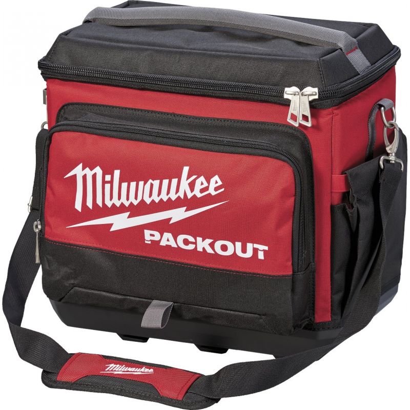 Milwaukee PACKOUT Soft-Side Cooler 5-Compartment, Black/Red